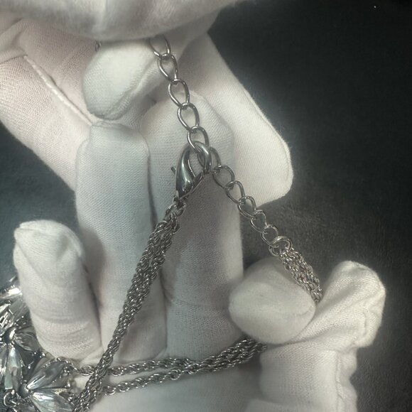 Statement Necklace Silver Tone - Picture 7 of 8